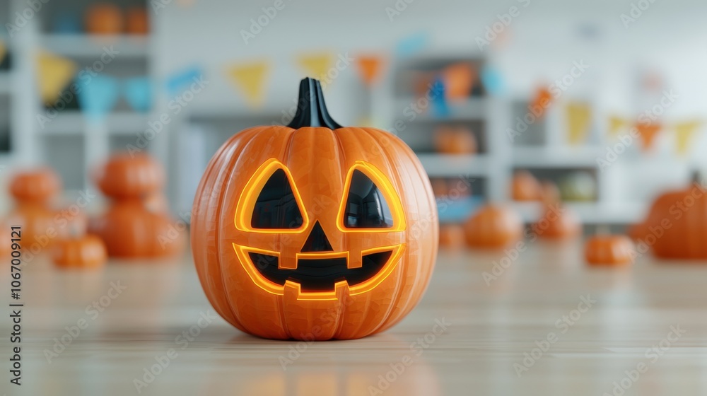 Holographic Pumpkin on Display for Fall Celebration Holographic Pumpkin on Display for Fall Celebration