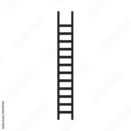 ladder silhouette on white background 