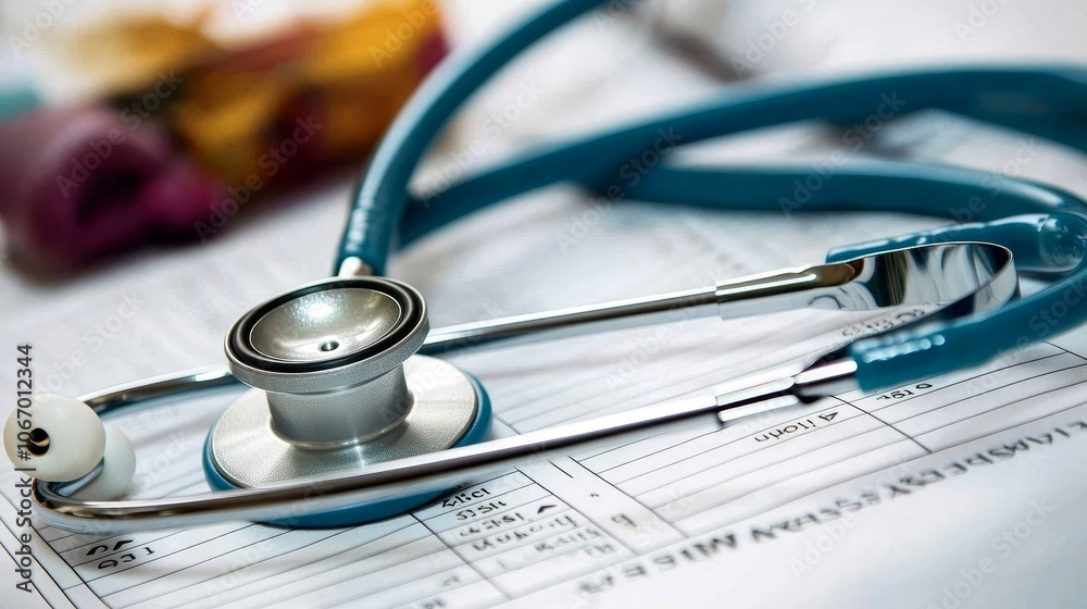 Stethoscope, Pen, And Documents Conceptual Image Of Health Care Costs, Insurance, And Billing Stethoscope, Pen, And Documents Conceptual Image Of Health Care Costs, Insurance, And Billing