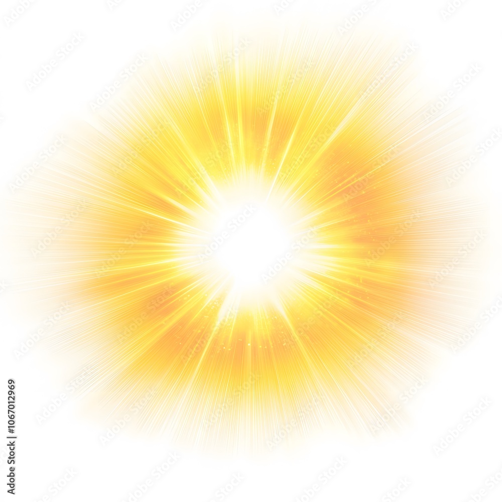 Bright Yellow Light Rays Radiating from a Central Point Bright Yellow Light Rays Radiating from a Central Point