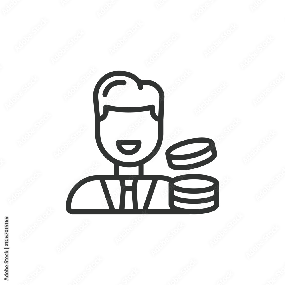 Low Investment Business, icon in line design. Low, investment, business, startup, budget, profit, entrepreneurship on white background vector. Low Investment Business editable stroke icon Low Investment Business, icon in line design. Low, investment, business, startup, budget, profit, entrepreneurship on white background vector. Low Investment Business editable stroke icon