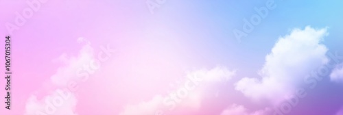 Serene dawn with pink and lavender clouds over a pastel sky, evoking calmness. AI generated