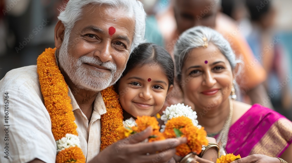 Indian Family Celebrating Cultural Festival Together