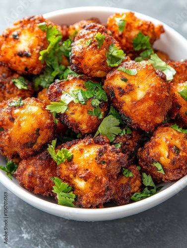 Crispy Paneer Pakora with Fresh Herbs