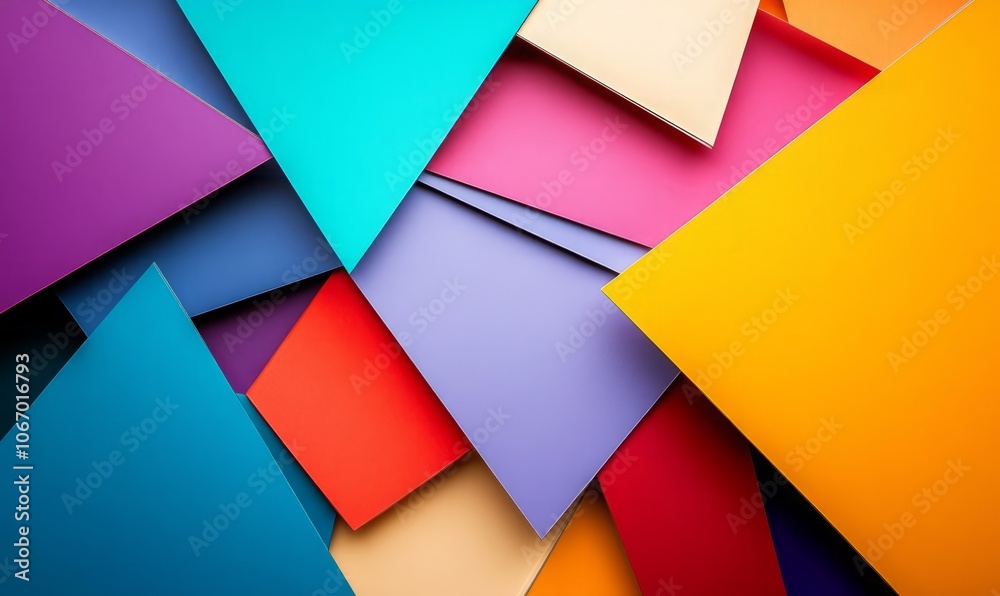 Colorful overlapping geometric shapes on a vibrant background Colorful overlapping geometric shapes on a vibrant background