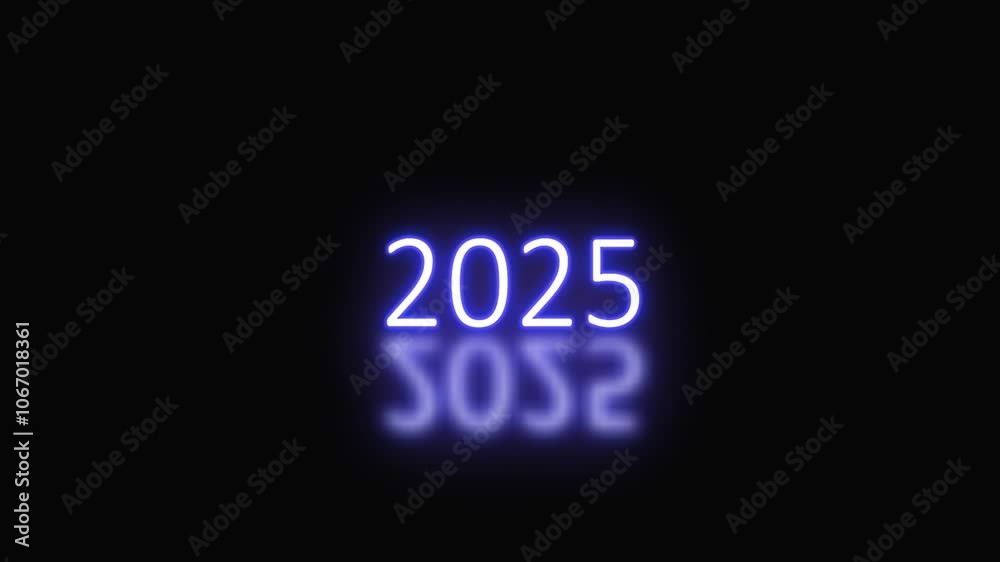 Glowing neon line word of new year 2025 animation with colorful festival new life, growth of business, investment, finance, innovation . Glowing neon line word of new year 2025 animation with colorful festival new life, growth of business, investment, finance, innovation .
