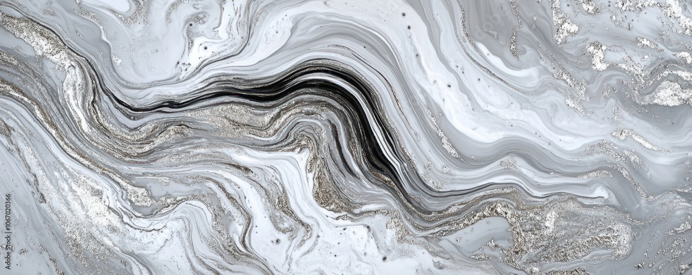 Fototapeta premium Elegant Marbled Silver Texture in Soft Tones