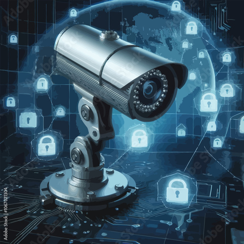 closed circuit camera monitoring digital network flow