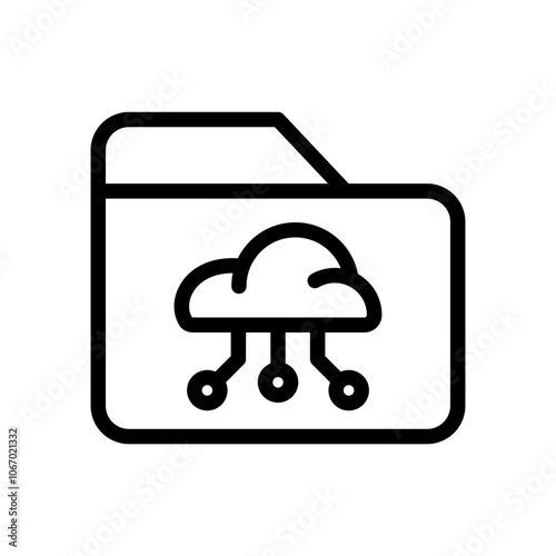 Icon Line folder cloud system. Outline style.