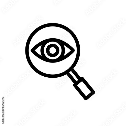 Icon Line spy eye magnify. Outline style.