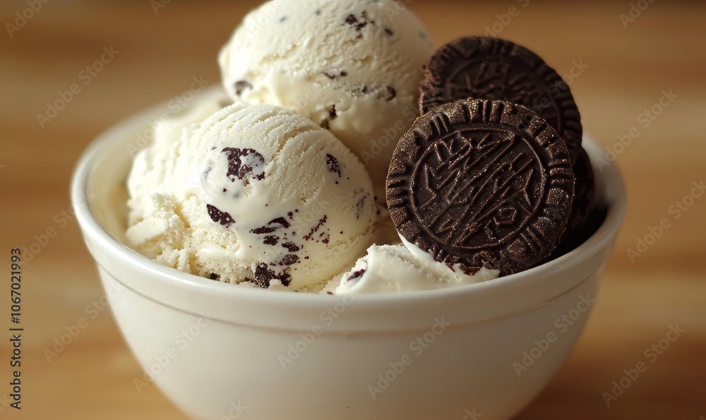 Cookies and Cream Ice Cream with Chocolate Biscuits Cookies and Cream Ice Cream with Chocolate Biscuits