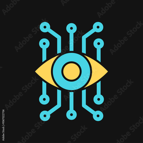 Icon Flat Color spy system. Fill color style.