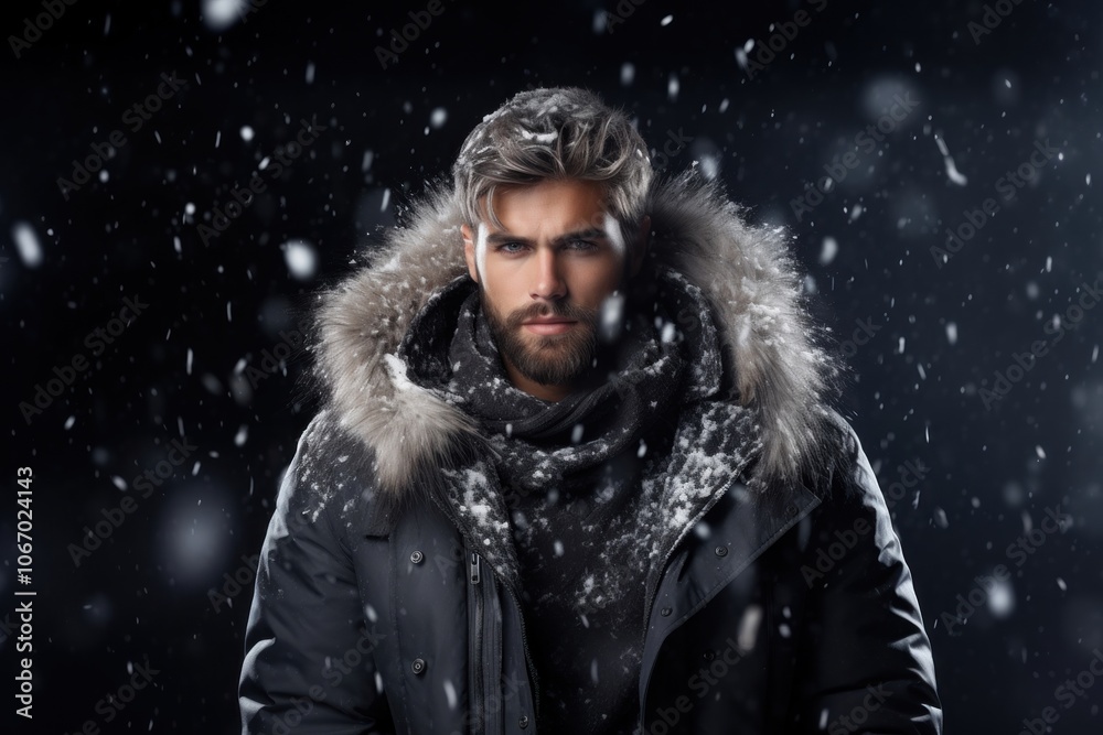 Portrait fashion jacket winter. Portrait fashion jacket winter.