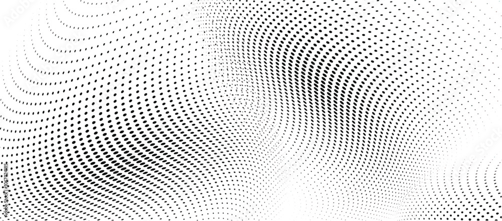 Wavy gradient halftone dots pattern texture background. Vector illustration
Wavy gradient halftone dots pattern texture background. Vector illustration