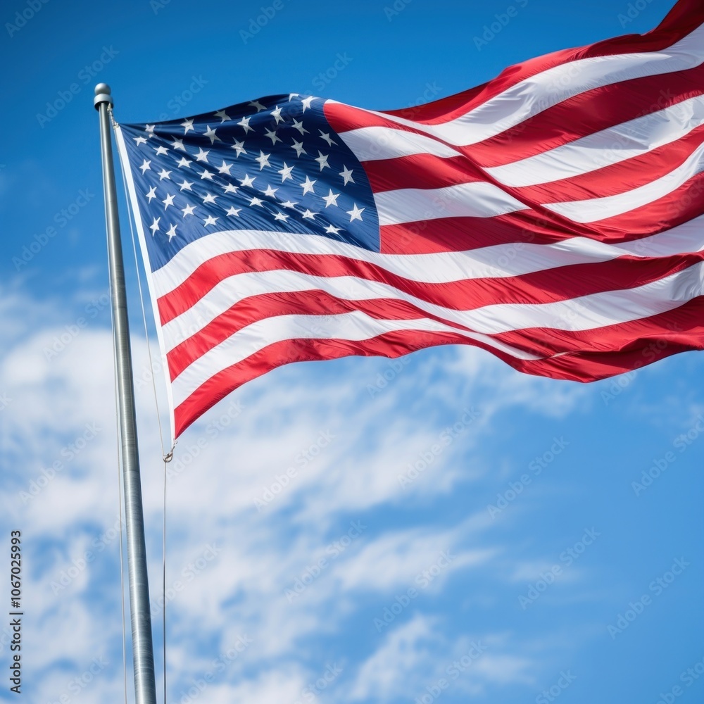 Obraz premium American flag blue sky independence.