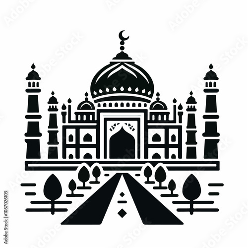 taj mahal logo illustration