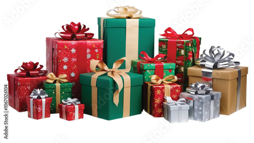 Vibrant Christmas Presents of Various Sizes for Holiday Celebrations