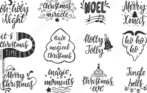 Set of Christmas wishes and quote