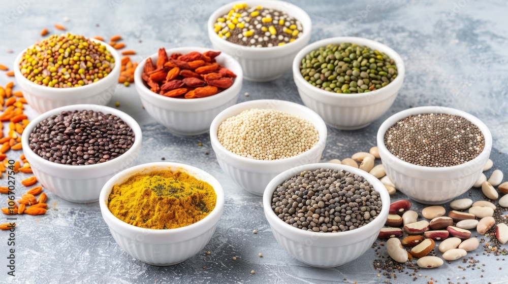 Variety of jars containing different spices and seasonings. Variety of jars containing different spices and seasonings.