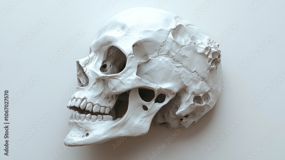 A white skull with a smile on its face A white skull with a smile on its face