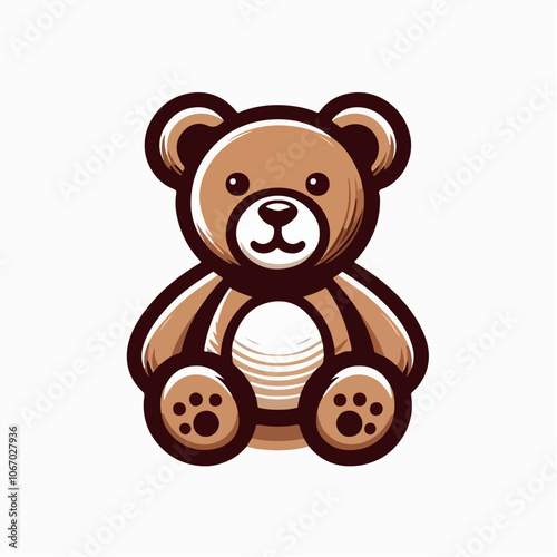 teddy bear logo illustrated