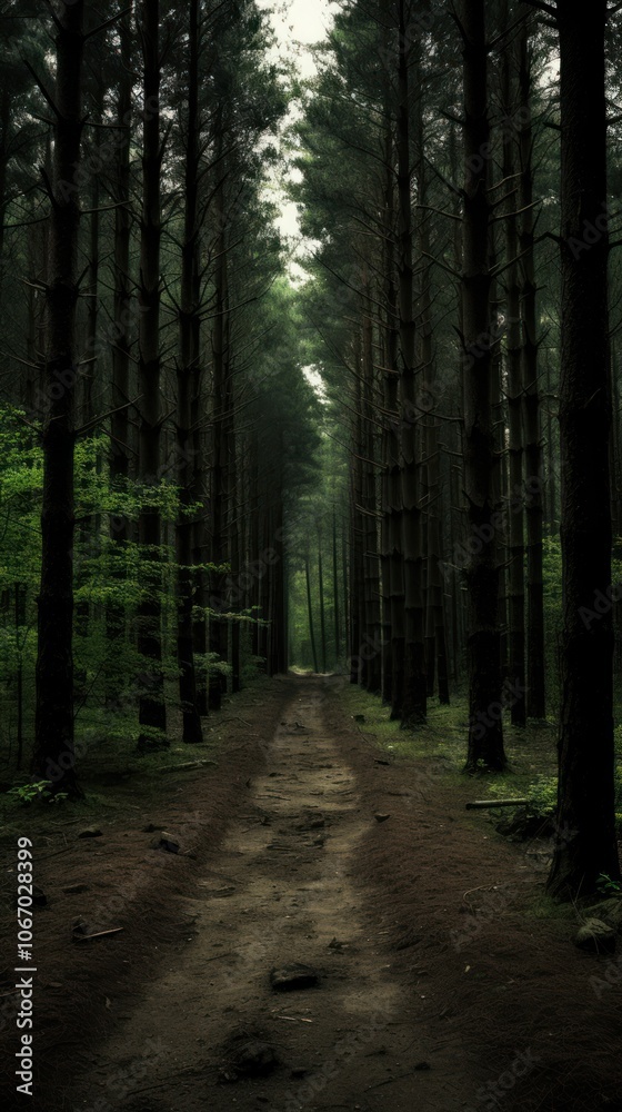 Fototapeta premium Pine forest nature outdoors woodland.