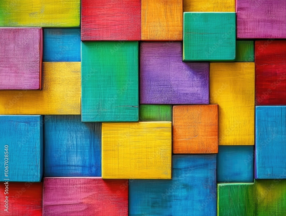 Fototapeta premium Brightly colored geometric shapes