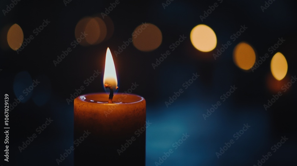 Vignette of a lit candle in the dark. Cozy, warm, evening ambiance. Vignette of a lit candle in the dark. Cozy, warm, evening ambiance.