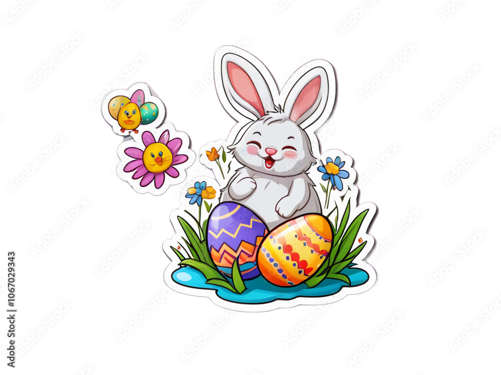 Sticker of easter day PNG file. Sticker of easter day PNG file.