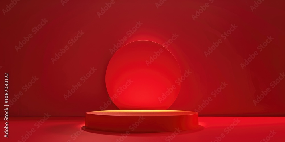 Red sphere shining brightly against a dark background. Red sphere shining brightly against a dark background.