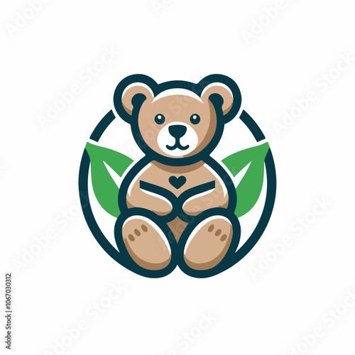 teddy bear logo illustrated