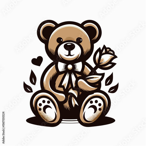 teddy bear logo illustrated