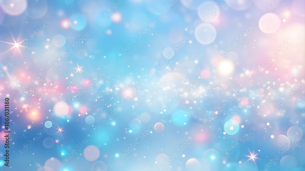 Soft Blue Background with Pink Light Leaks and Sparkling Specks. Perfect for: spring festivals, romantic dinners, children's events Soft Blue Background with Pink Light Leaks and Sparkling Specks. Perfect for: spring festivals, romantic dinners, children's events