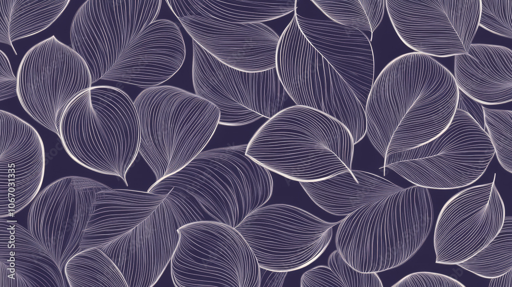 A vector illustration featuring a seamless pattern of geometric leaves.
A vector illustration featuring a seamless pattern of geometric leaves.