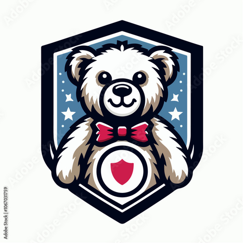teddy bear logo illustrated