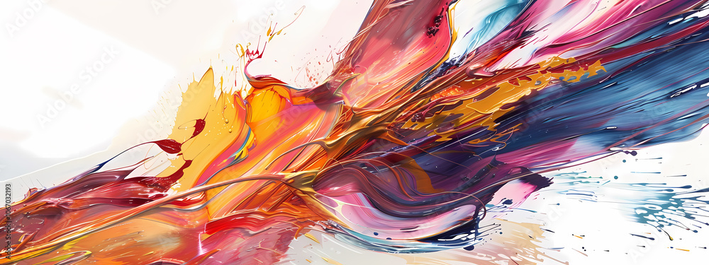 A vibrant abstract painting with swirls of red, orange, and blue hues, creating a dynamic and energetic visual experience. A vibrant abstract painting with swirls of red, orange, and blue hues, creating a dynamic and energetic visual experience.