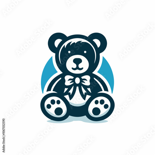 teddy bear logo illustrated
