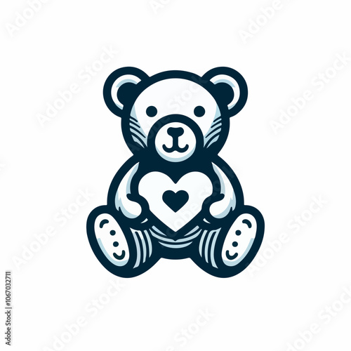 teddy bear logo illustrated