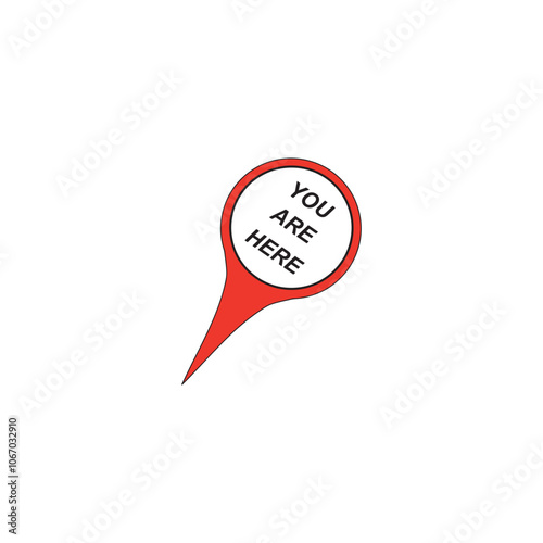 Marker location icon with you are here