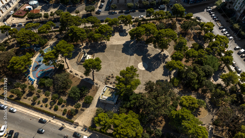 Aerial view of the municipal villa of the city of Molfetta, in the province of Bari, Puglia, Italy. Aerial view of the municipal villa of the city of Molfetta, in the province of Bari, Puglia, Italy.