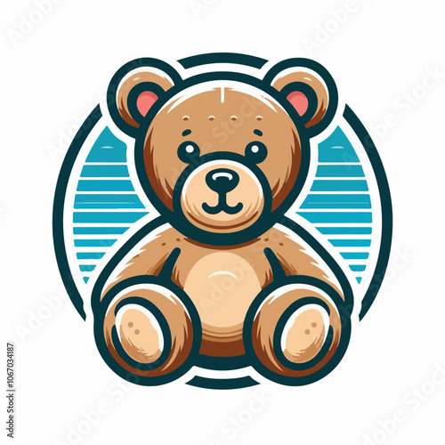 teddy bear logo illustrated