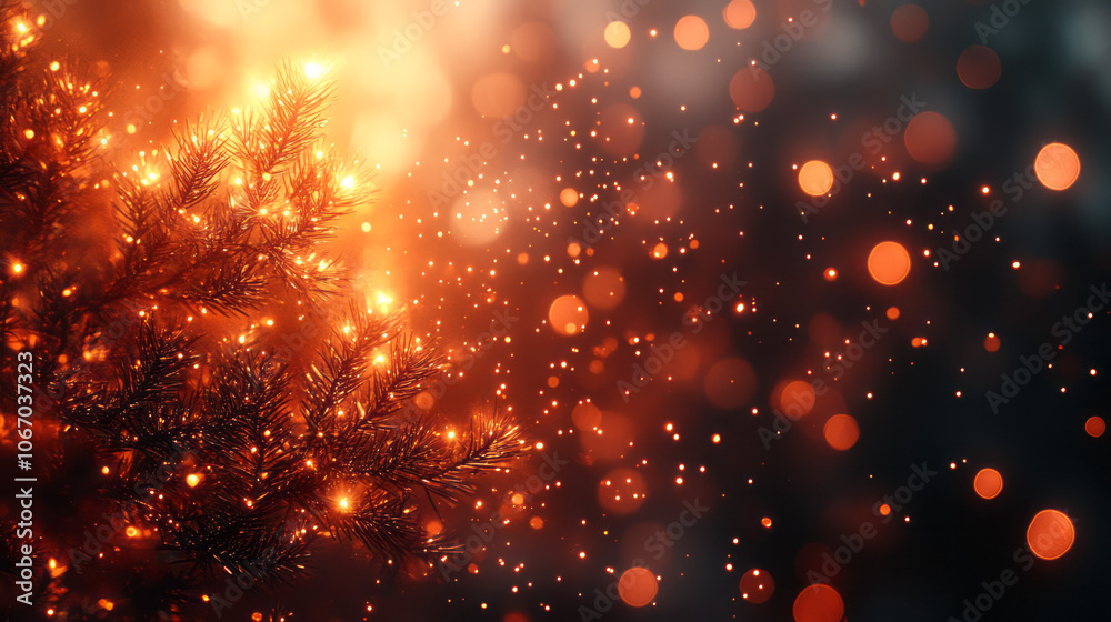 Obraz premium Multiple sparklers creating a mesmerizing light display, with subtle bokeh effects to enhance the New Year celebration mood,