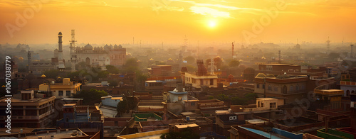Vibrant cityscape of New Delhi with historic landmarks

