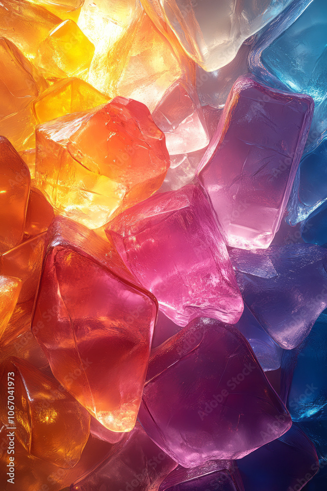 Overlapping layers of glass panels in bright colors, softly illuminated with abstract, diffused lighting, Overlapping layers of glass panels in bright colors, softly illuminated with abstract, diffused lighting,