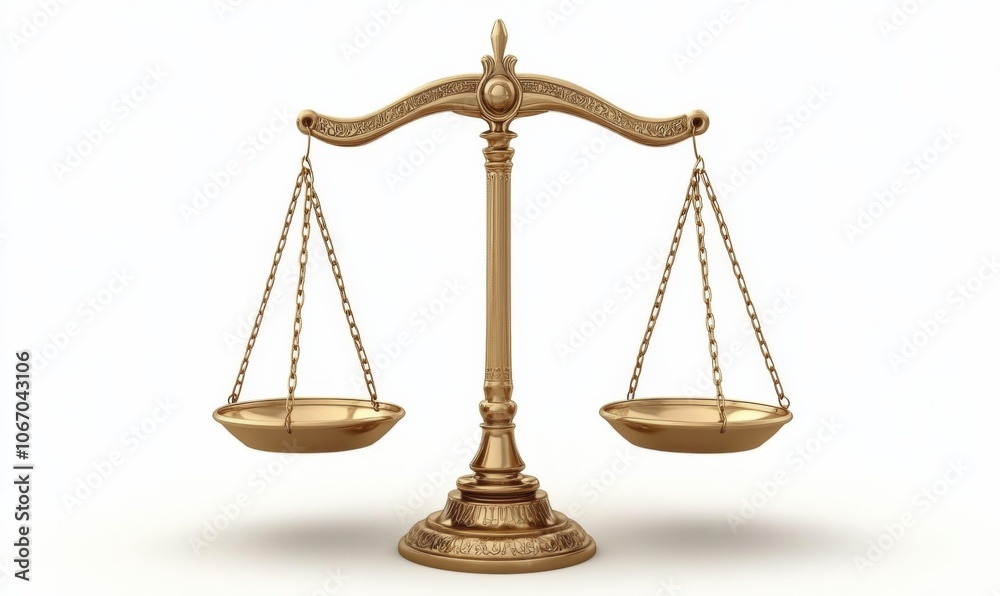 3D scales of justice with balanced weights, representing fairness and equality, iconic legal symbol 3D scales of justice with balanced weights, representing fairness and equality, iconic legal symbol