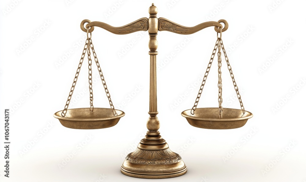 3D scales of justice with balanced weights, representing fairness and equality, iconic legal symbol 3D scales of justice with balanced weights, representing fairness and equality, iconic legal symbol