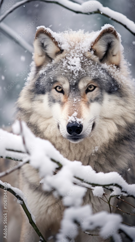 Obraz premium Nature wolf snow outdoors.