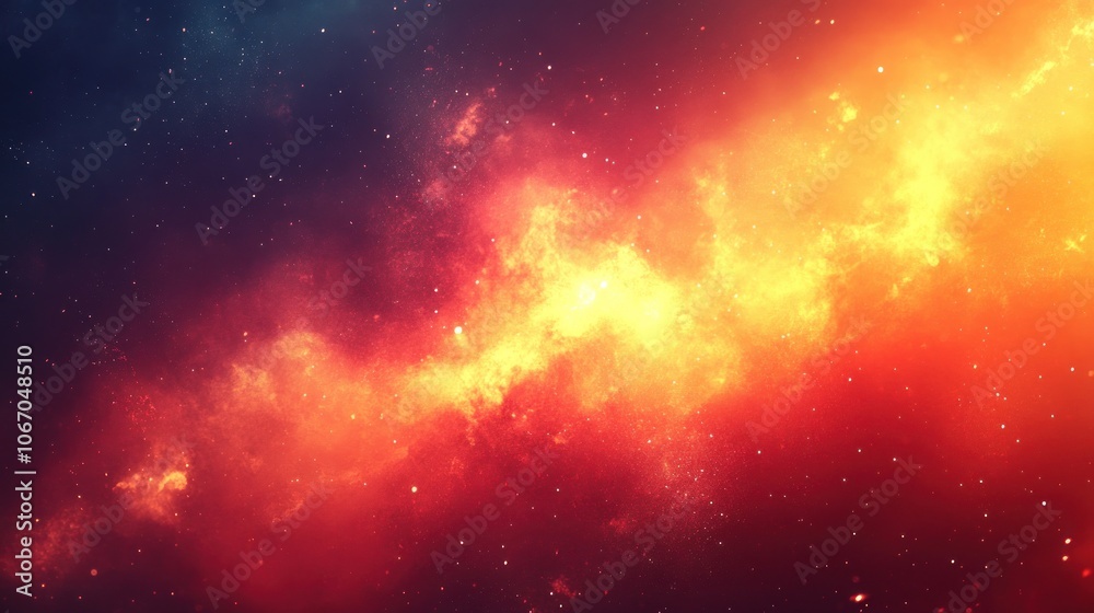 Abstract space nebula with a red, orange, and yellow color scheme and a dark background. Abstract space nebula with a red, orange, and yellow color scheme and a dark background.