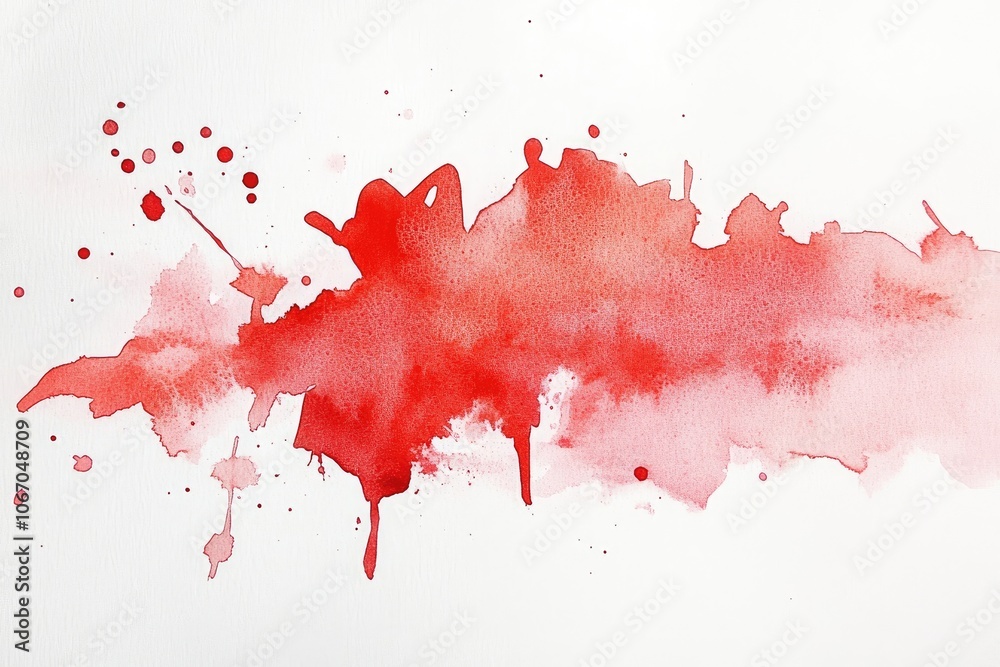 Abstract Red Watercolor Splotch on White Background Abstract Red Watercolor Splotch on White Background