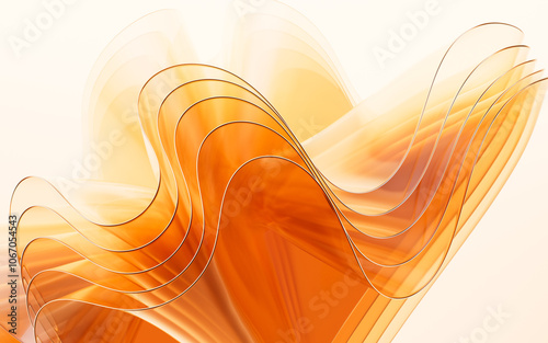 Fototapeta Naklejka Na Ścianę i Meble -  Gold abstract glass background, 3d rendering.